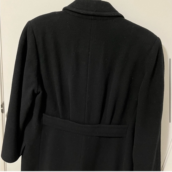 Vintage Union Made JH Collectibles Wool Long Trench Coat Black sz Medium / Large - Picture 5 of 14